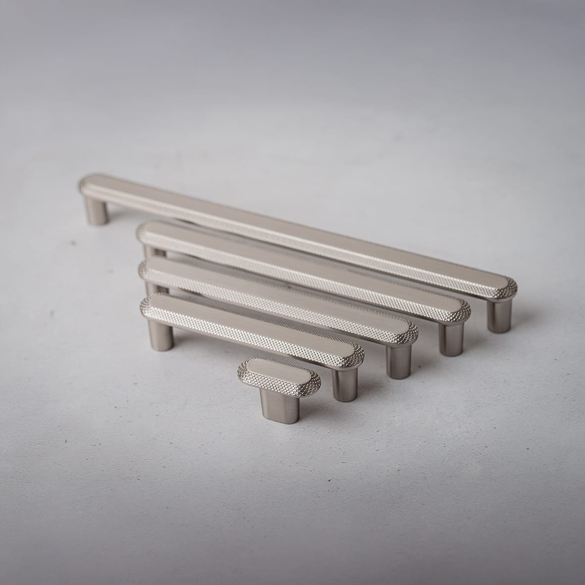 Morley 19mm Bobbled D-Bar Cabinet Pull Handle - 96mm Centres - Satin Nickel - view 3
