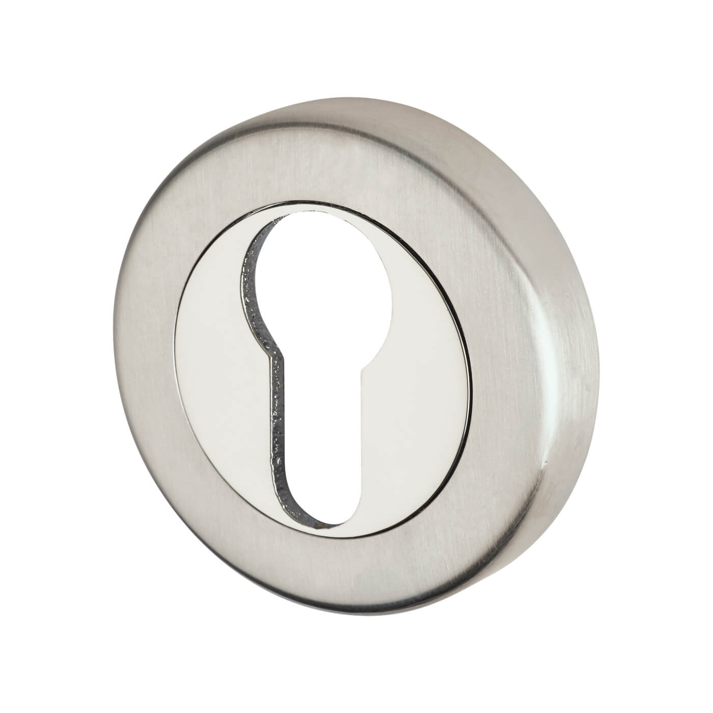 Sorrento Escutcheon - 53mm Diameter - Euro - Satin/Polished Chrome - view 2