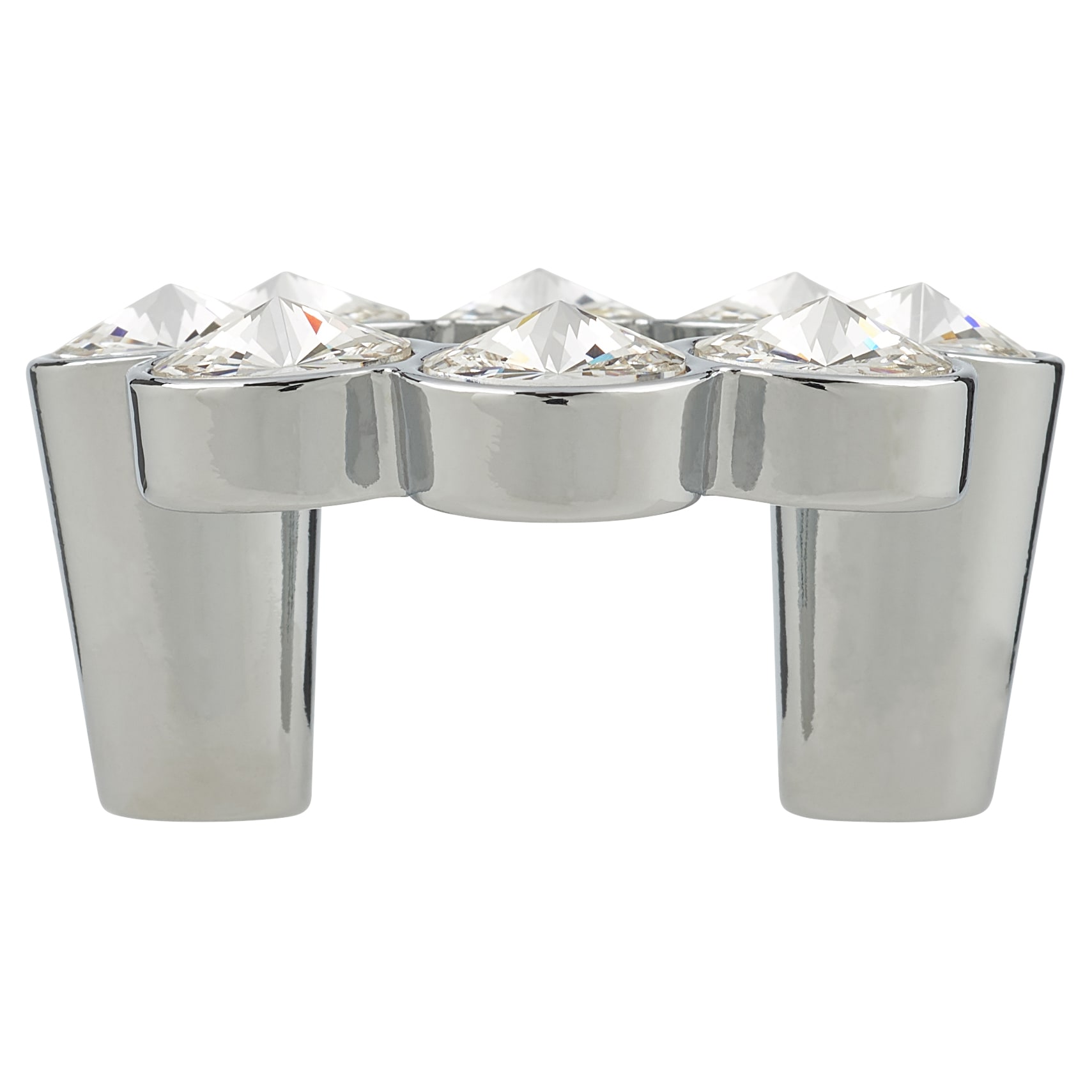 Venice Circular Crystal Cabinet Knob - 50mm Diameter - Polished Chrome - view 3