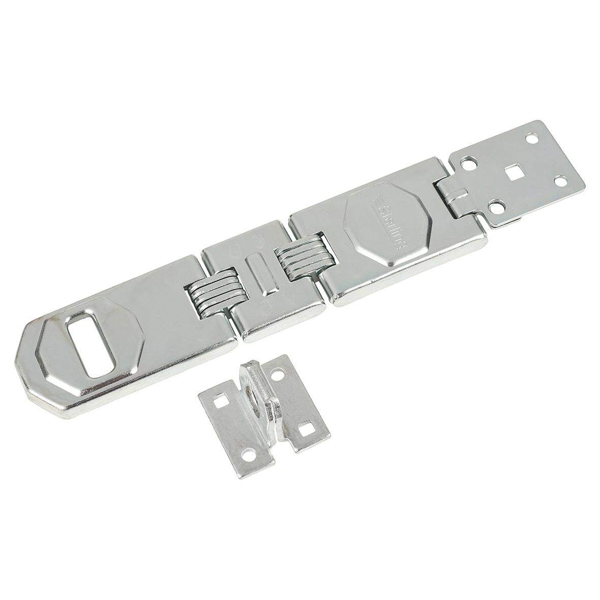 Double Hinged Hasp & Staple - 195 x 45 x 15mm - Bright Zinc Plated - view 2