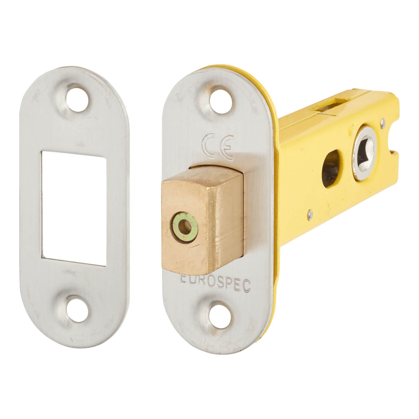 5mm Bolt Through Tubular Bathroom Deadbolt - 76mm Case - 57mm Backset - Radius - Satin Stainless - view 2