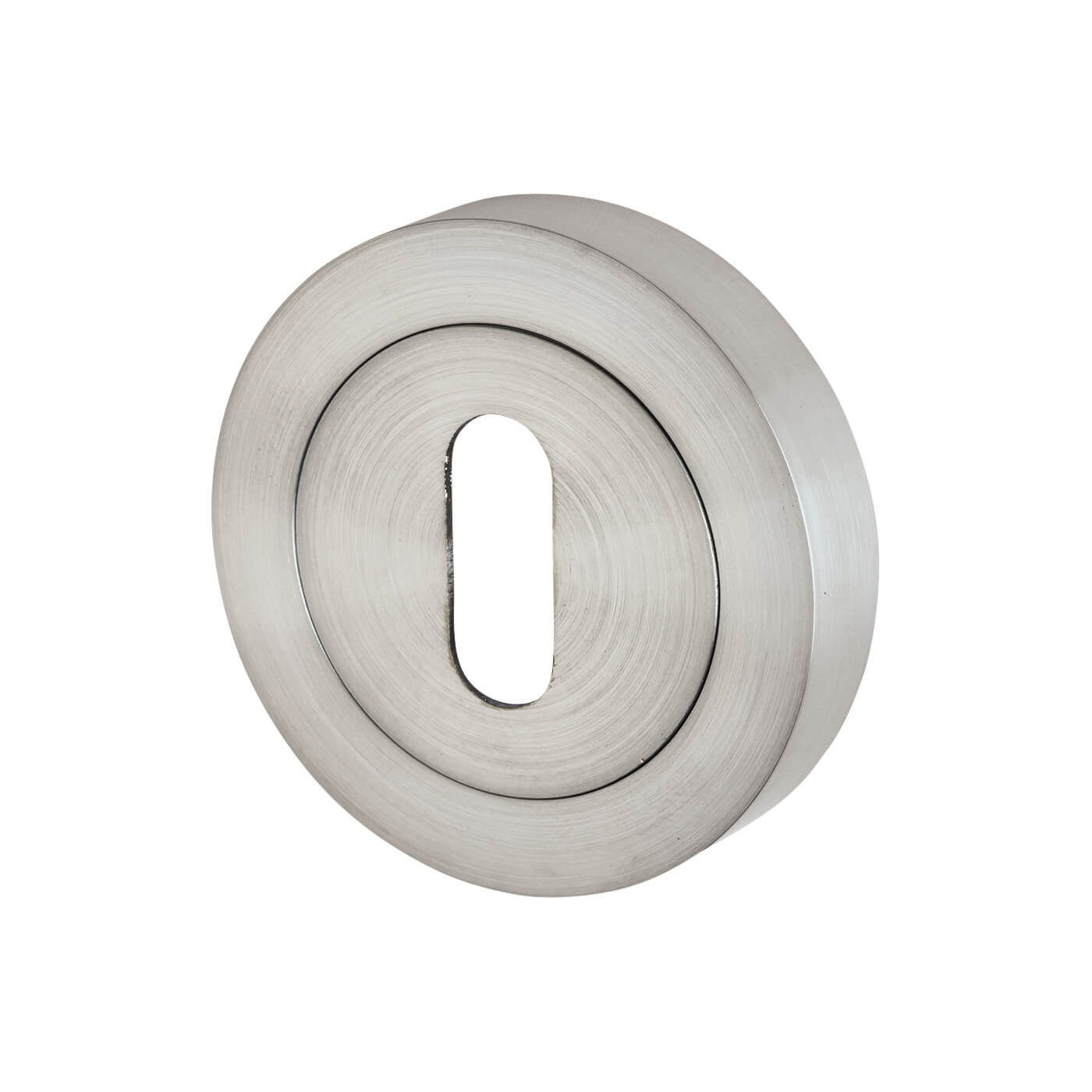 Escutcheon - 50mm Diameter - Keyhole - Satin Chrome - view 2