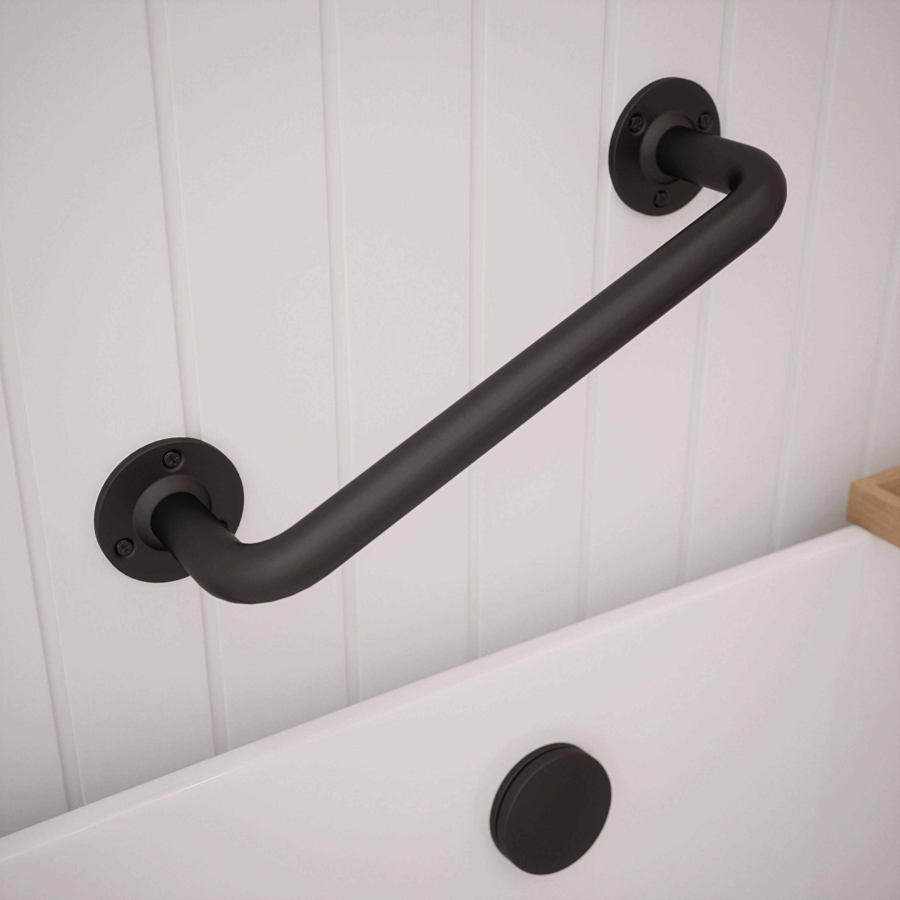 25mm Steel Grab Rail - 305mm Length - Matt Black - view 2