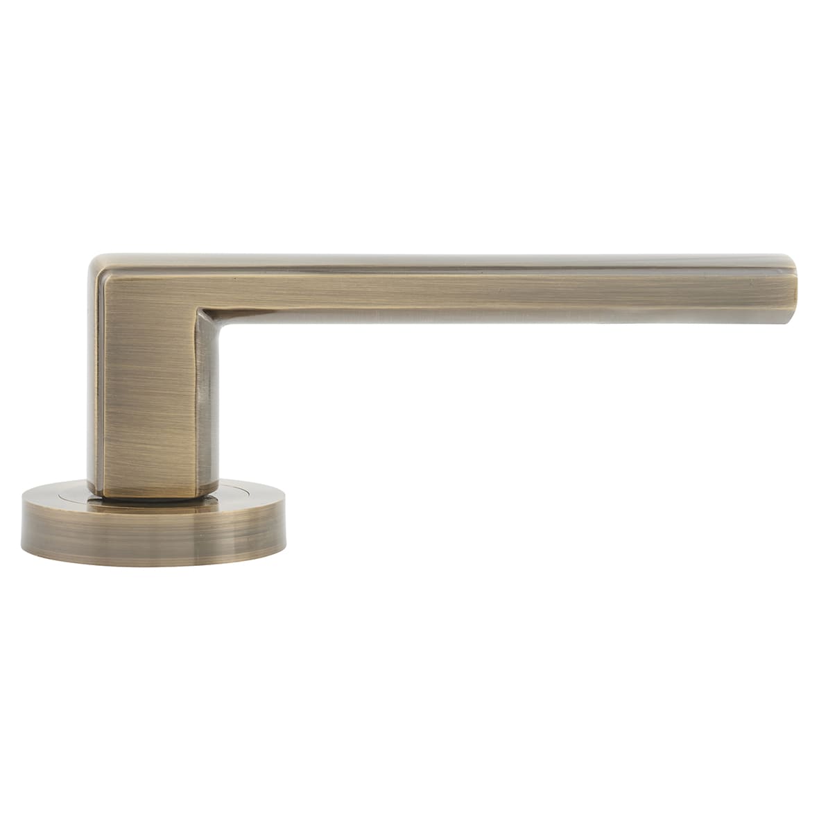 Antique Brass Door Handles on Round Rose - Zara Range - view 3