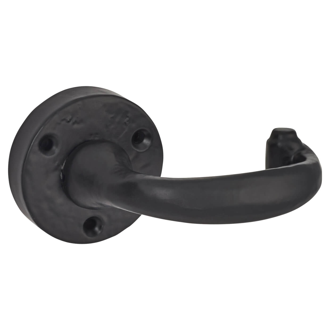 Antique Black Windsor Door Handles on Round Rose - view 3