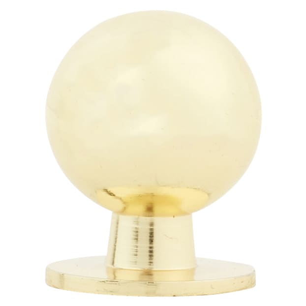 Ball Cabinet Knob - 18mm Diameter - Polished Brass - view 3