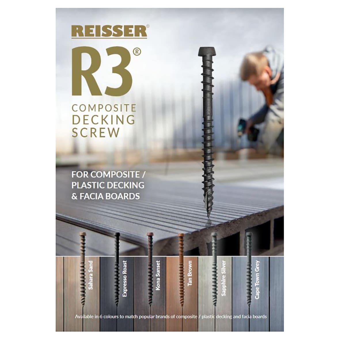 R3 Composite Decking Screw - 5.0 x 63mm - Kona Sunset - Pack of 200 - view 2