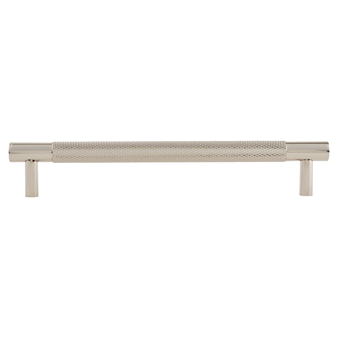 Brunel 13mm Knurled T-Bar Cabinet Pull Handle - 160mm Centres - Polished Nickel - view 2
