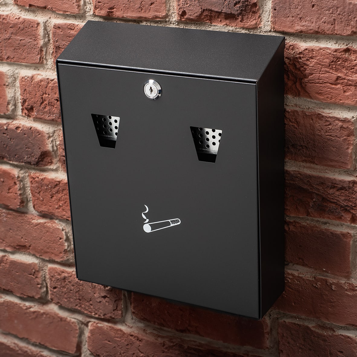 Compact Cigarette Bin - 225 x 320 x 75mm - Black - view 2