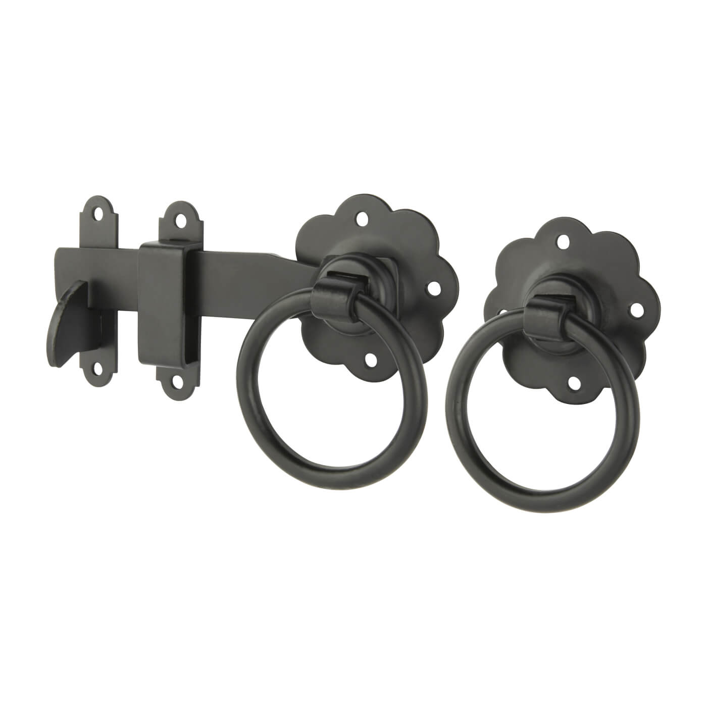 Ring Gate Latch - 152mm Throw - Black Japanned - view 2