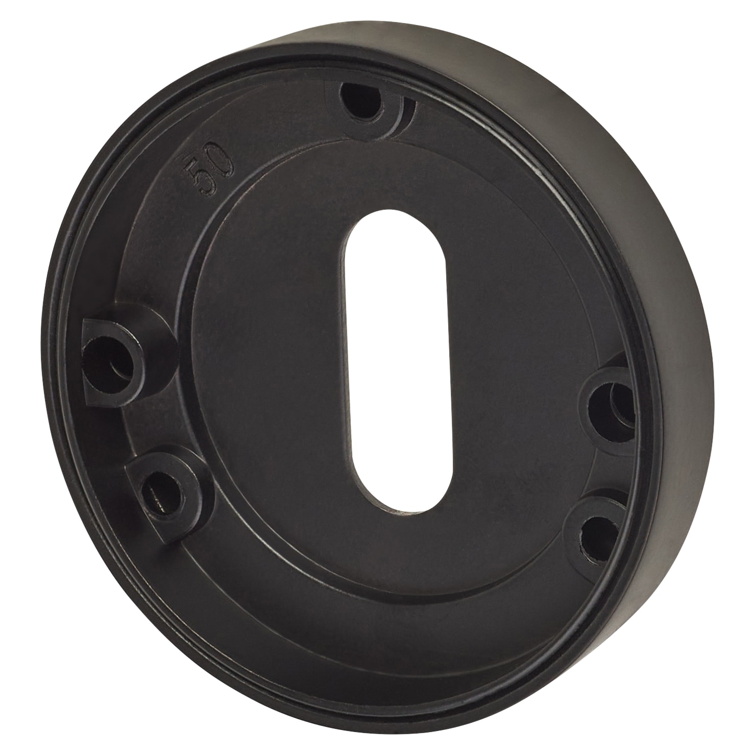Escutcheon - 52mm Diameter - Keyhole - Matt Black - view 2