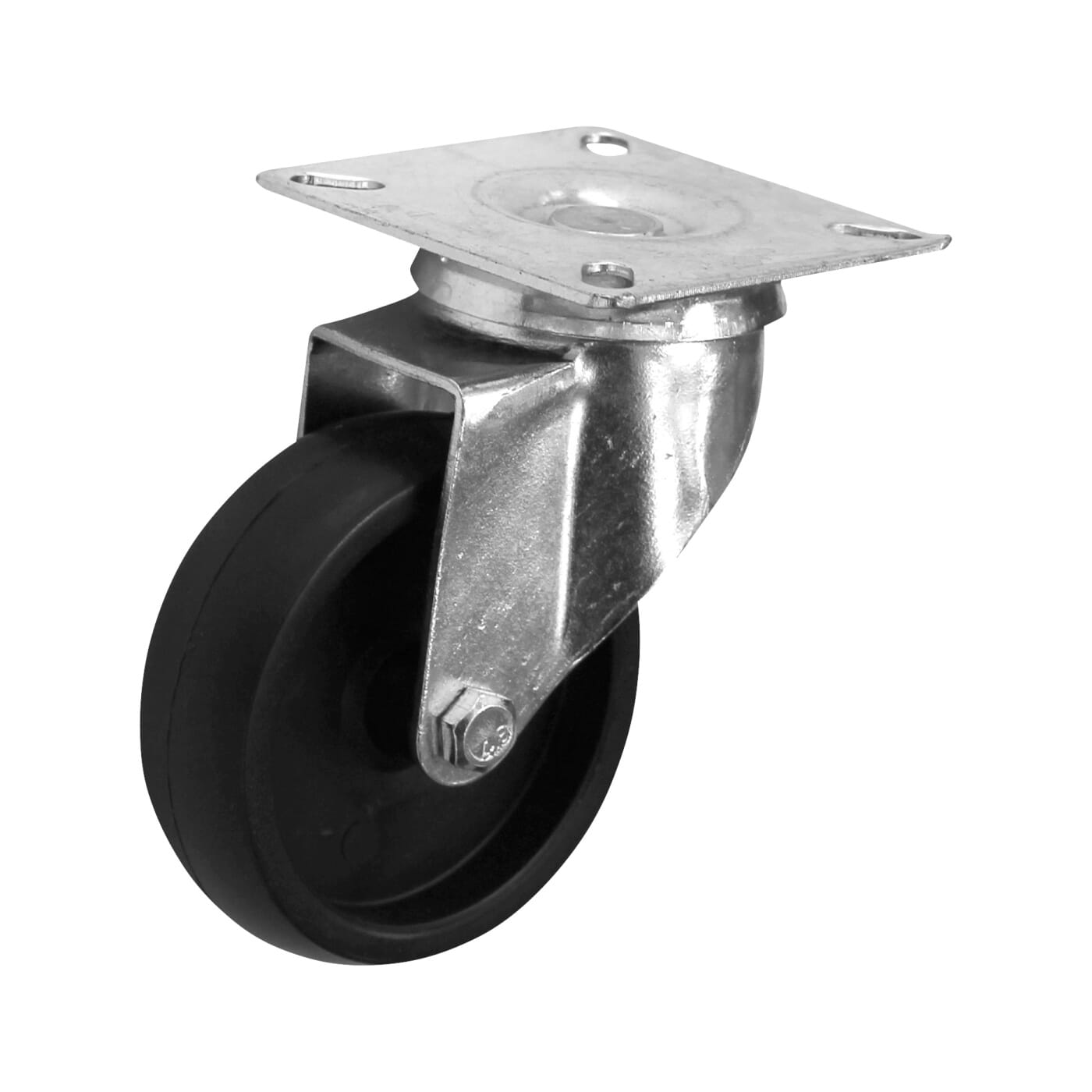 Castor - 2 x Swivel 2 x Swivel Braked - 165kg Max Weight - 75mm Diameter - Black - Pack of 4 - view 3
