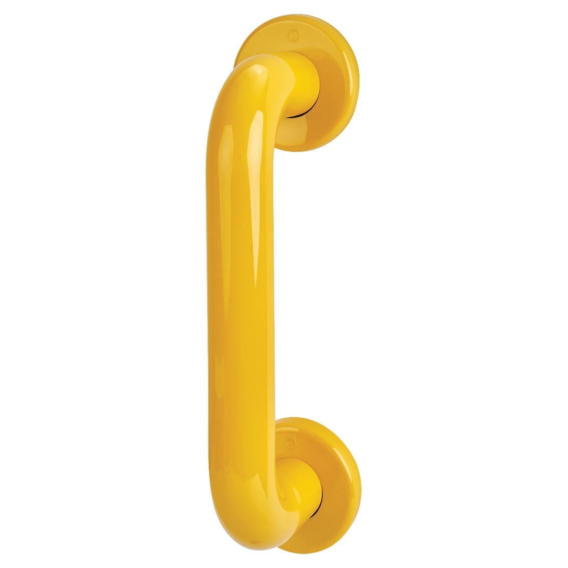 Golden Yellow Nylon D-Bar Door Pull Handle on Rose - Screw Fix - 220mm c/c - view 2