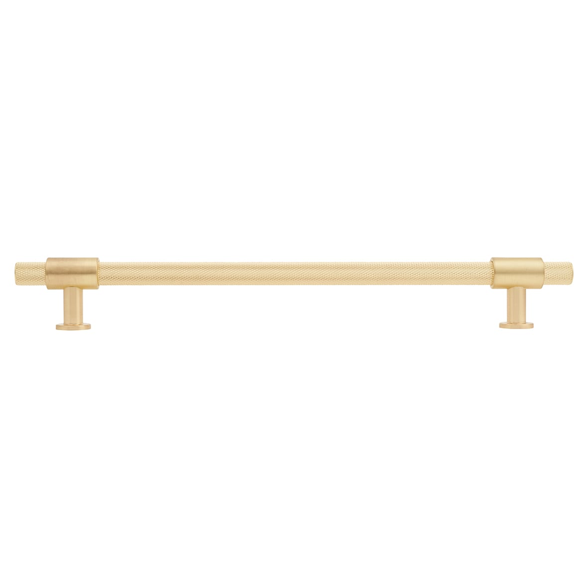 Falmouth 12mm Knurled T-Bar Cabinet Pull Handle - 224mm Centres - Satin Brass - view 2