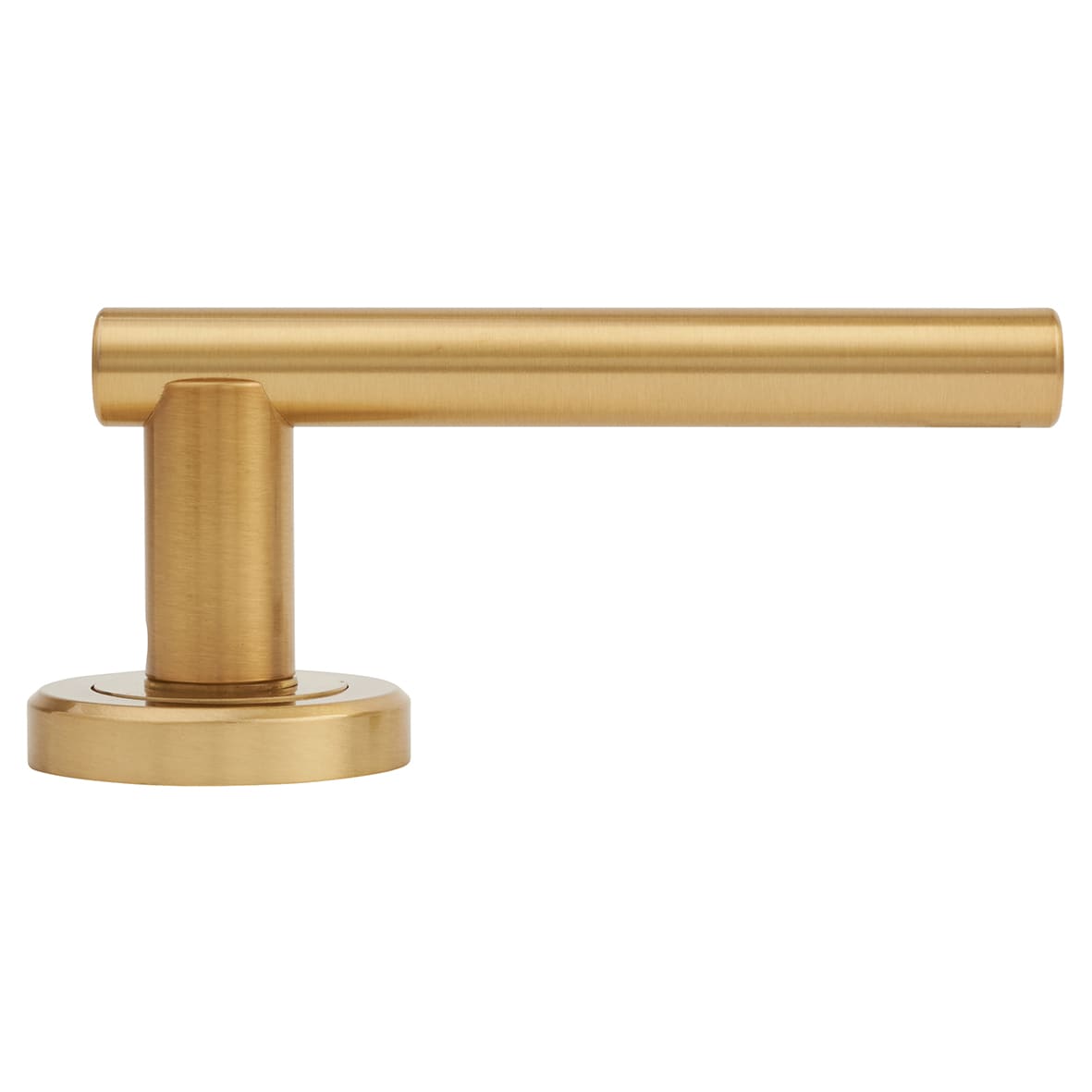 Brass Satin Brass Door Handles on Round Rose - Philadelphia Range - view 3