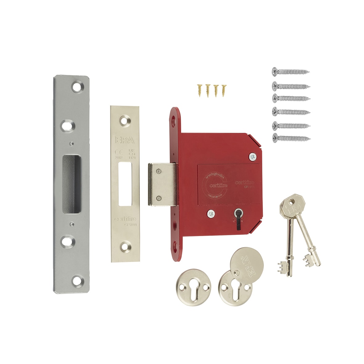 Fortress:2007 5 Lever Deadlock - 79mm Case - 56mm Backset - Satin Chrome - view 3