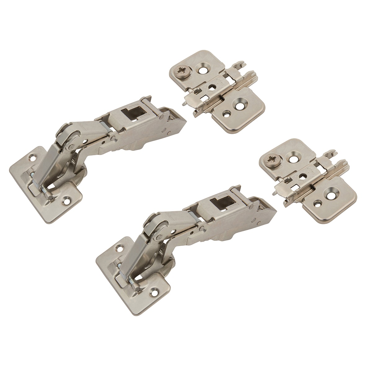 CLIP Top Cabinet Hinge Pack & 0mm Mounting Plate - 170° - Sprung - Overlay - Zinc Plated - Pair - view 2
