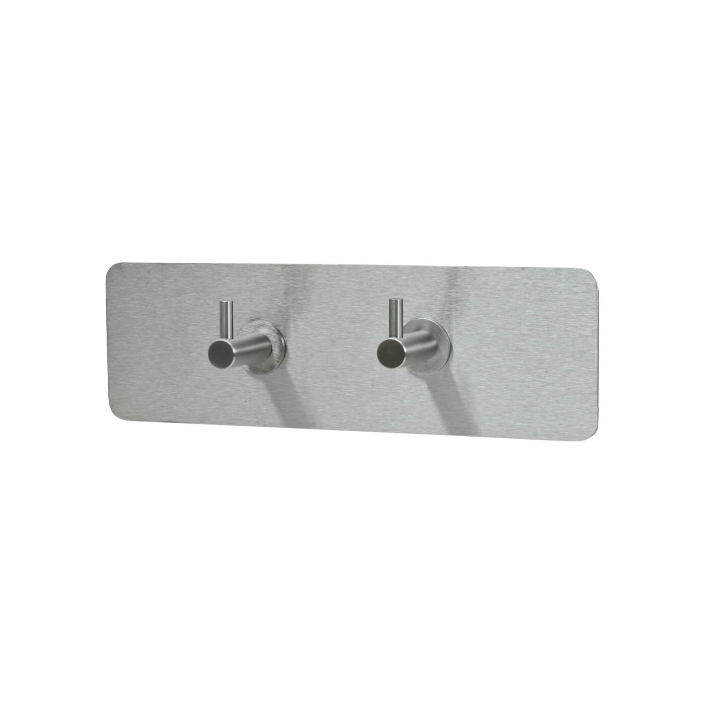 Hook on Plate - 240 x 75mm - 2 Hooks - Satin Stainless Steel - view 2