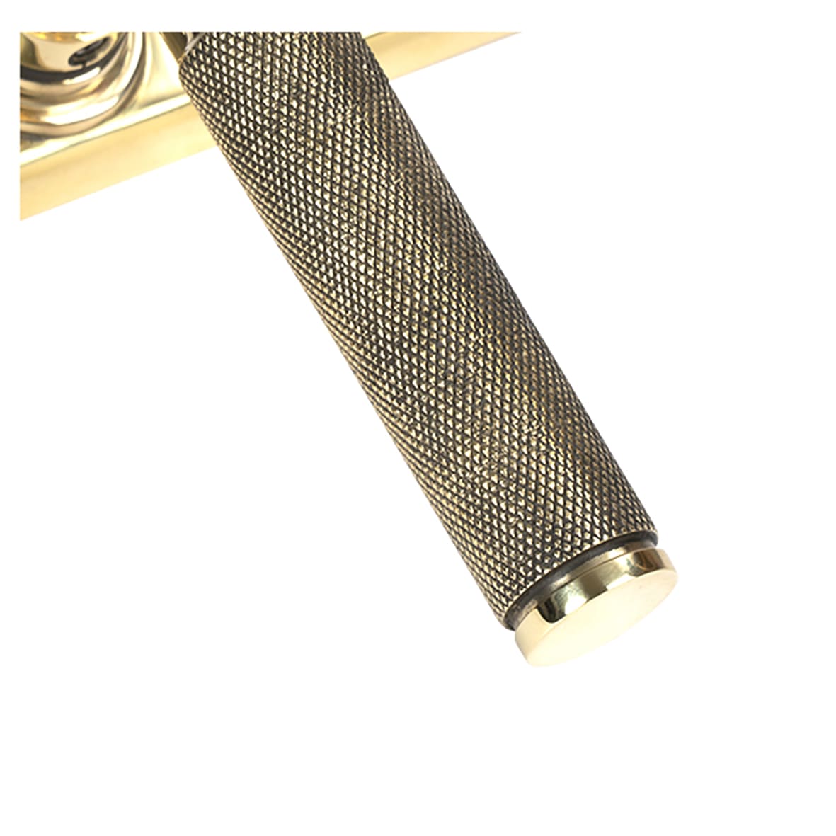Polished Brass uPVC Slimline Knurled Multipoint Door Handles - 92mm c/c - Brompton Range - view 3