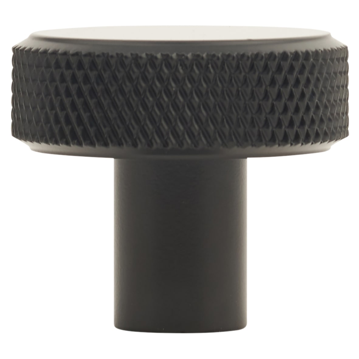 Marlow Knurled Round Cabinet Knob - 30mm Diameter - Matt Black - view 2