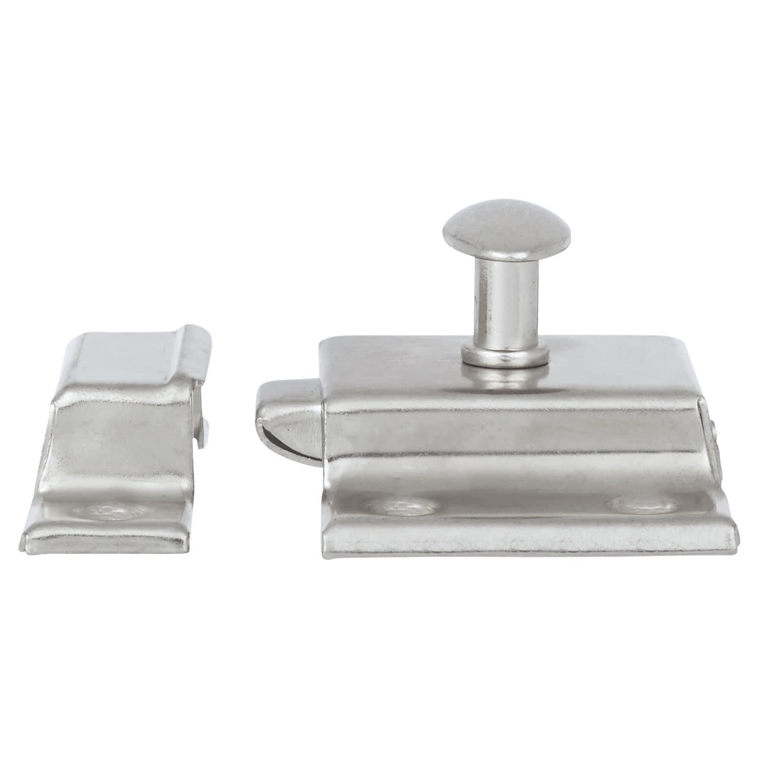 Box Style Cupboard Catch - 55 x 38 x 30mm - Nickel Plated - view 3