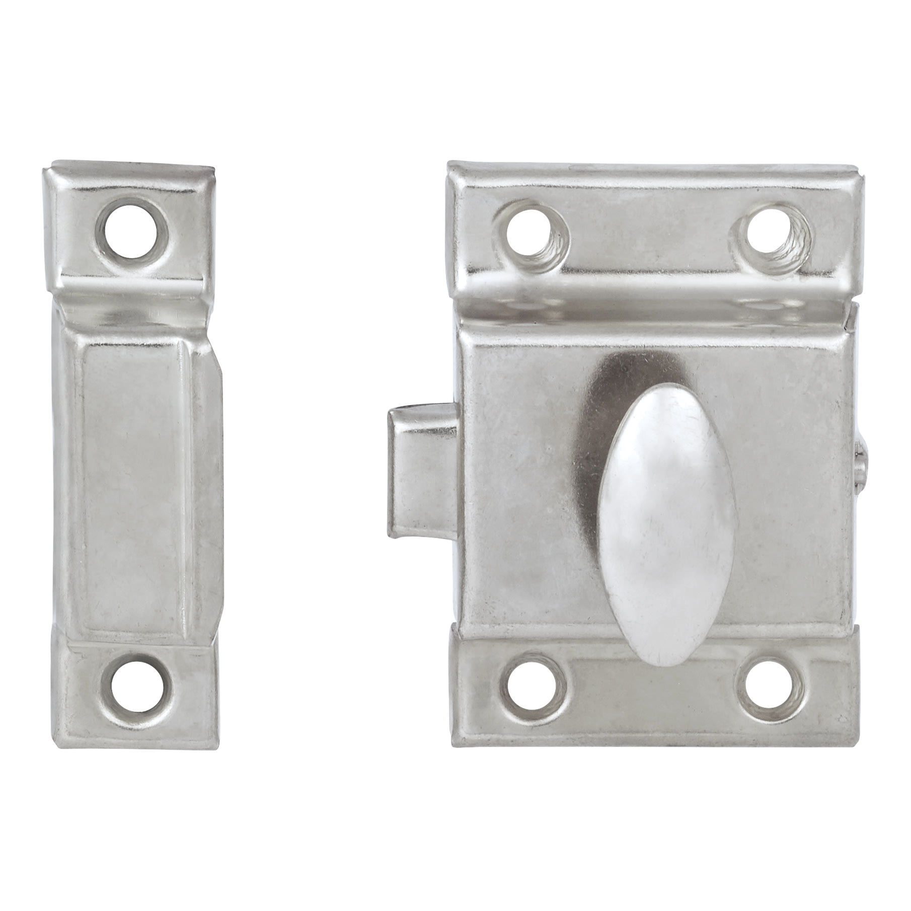 Box Style Cupboard Catch - 55 x 38 x 30mm - Nickel Plated - view 4