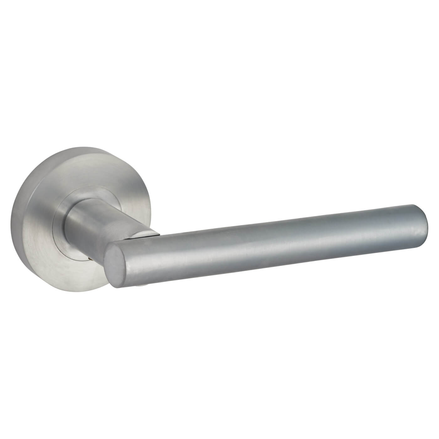 Satin Chrome Door Handles on Round Rose - Eden Range - view 3