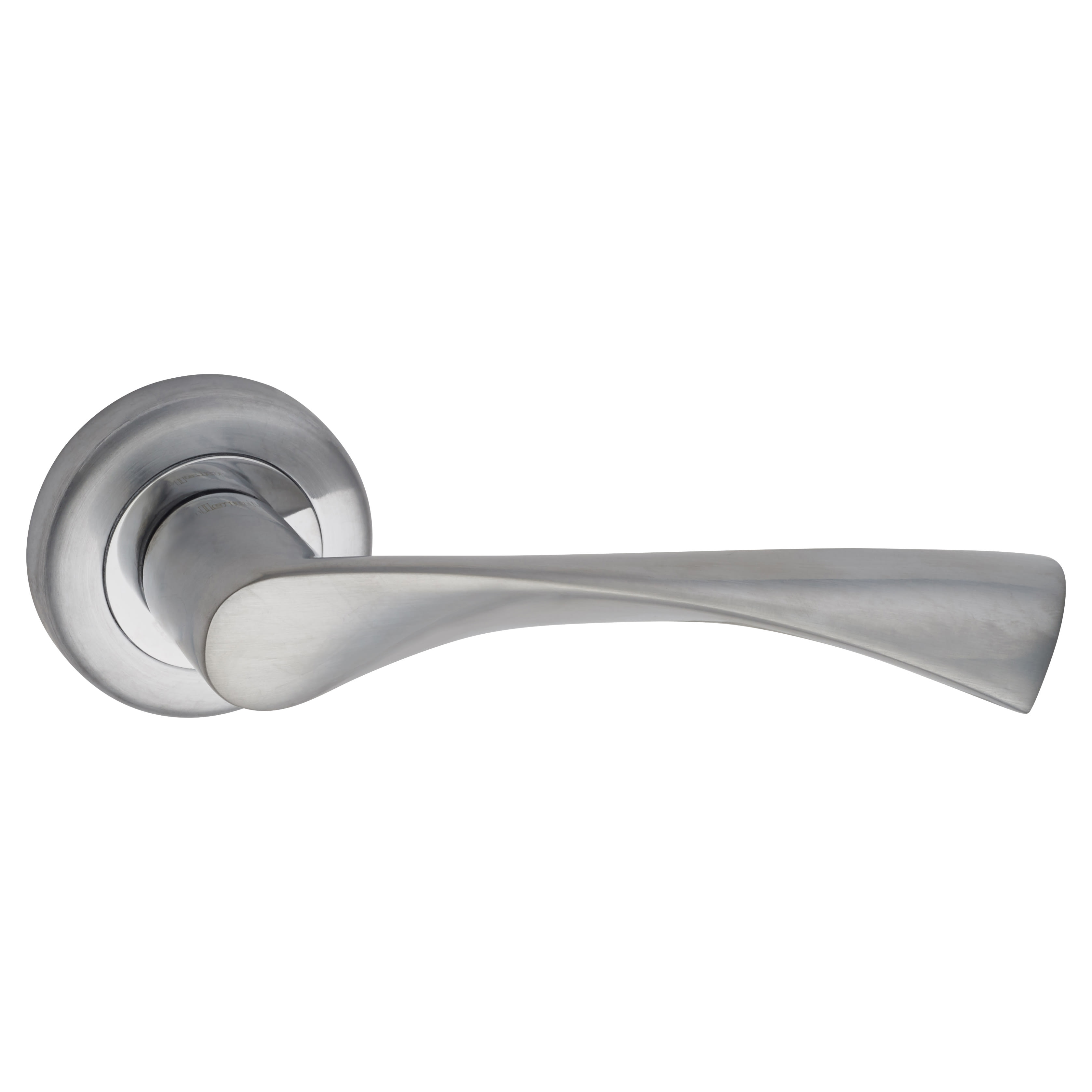 Polished/Satin Chrome Door Handles on Round Rose - Knightsbridge Range - view 3
