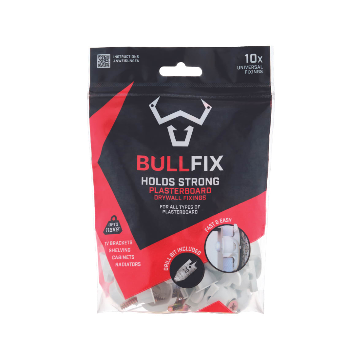 Universal Heavy Duty Plasterboard Fixings - 5 x 20mm - Pack of 10 - view 7