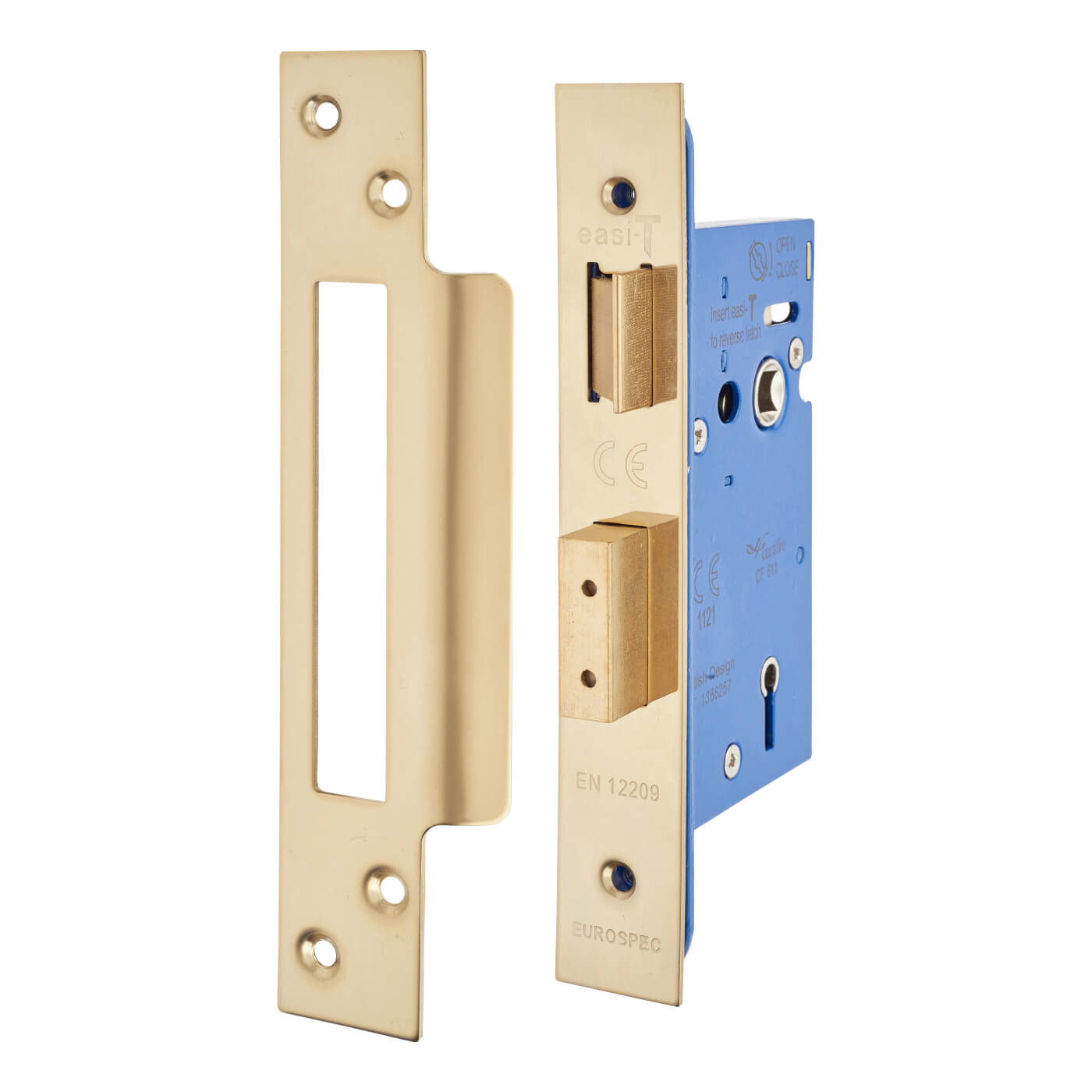 Architectural Bolt Through 5 Lever Sashlock - 65mm Case - 44mm Backset - PVD Brass - view 2
