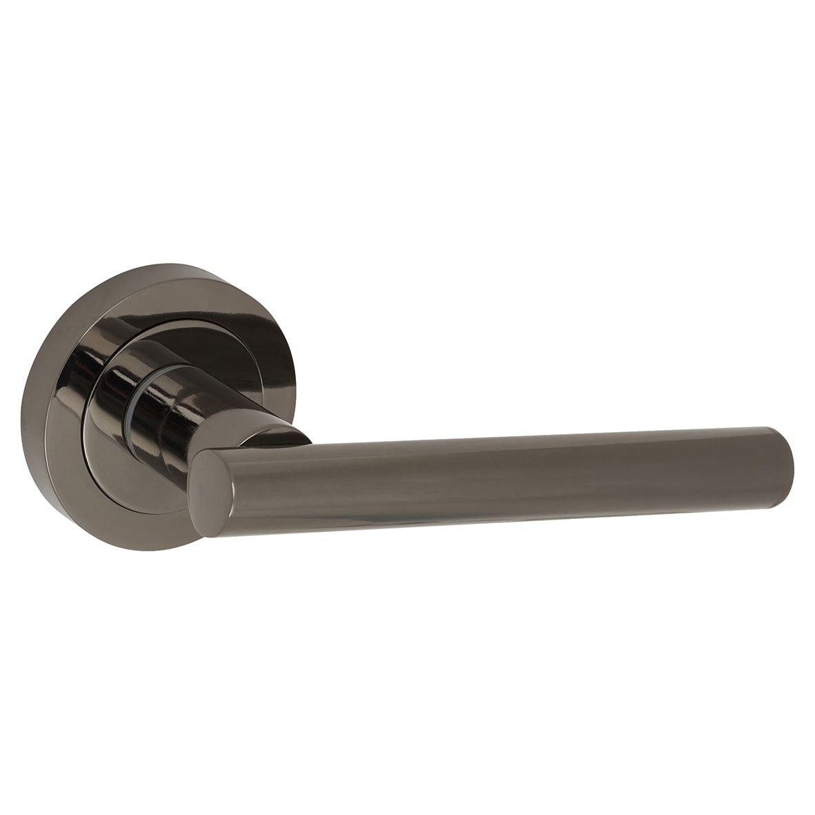 Black Nickel Latch Door Handles on Rose Pack - Bella Range - view 5