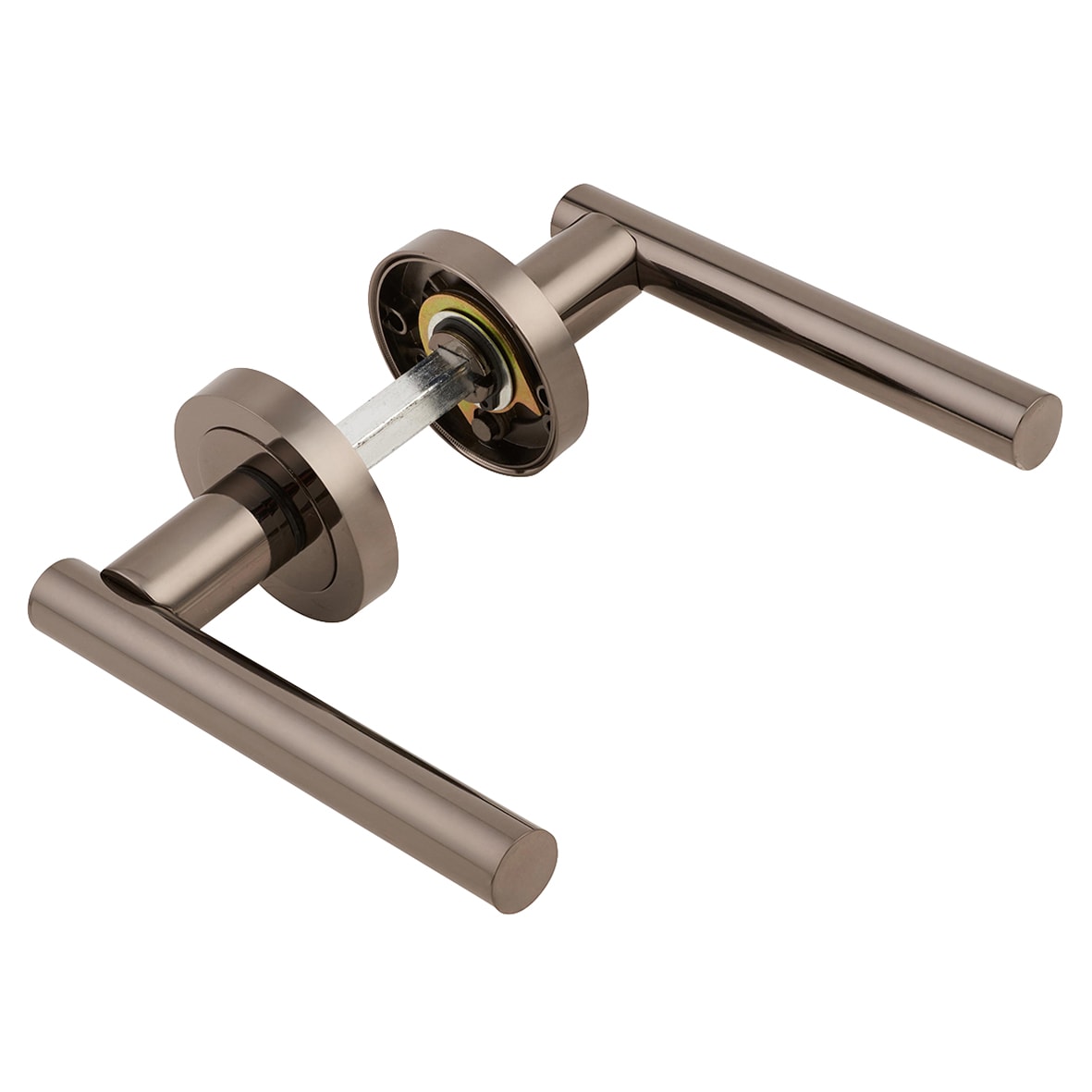 Black Nickel Latch Door Handles on Rose Pack - Bella Range - view 6