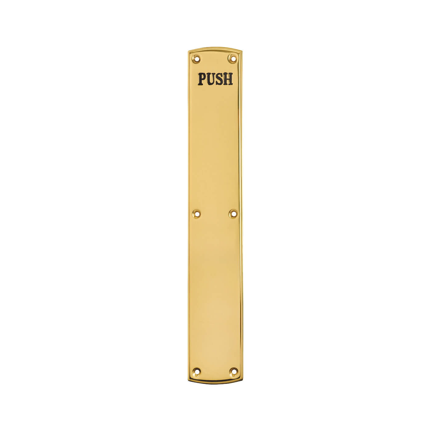 Solid Brass Period Entrance Finger Plate - Push - 450 x 75 x 4mm - Polished - view 2