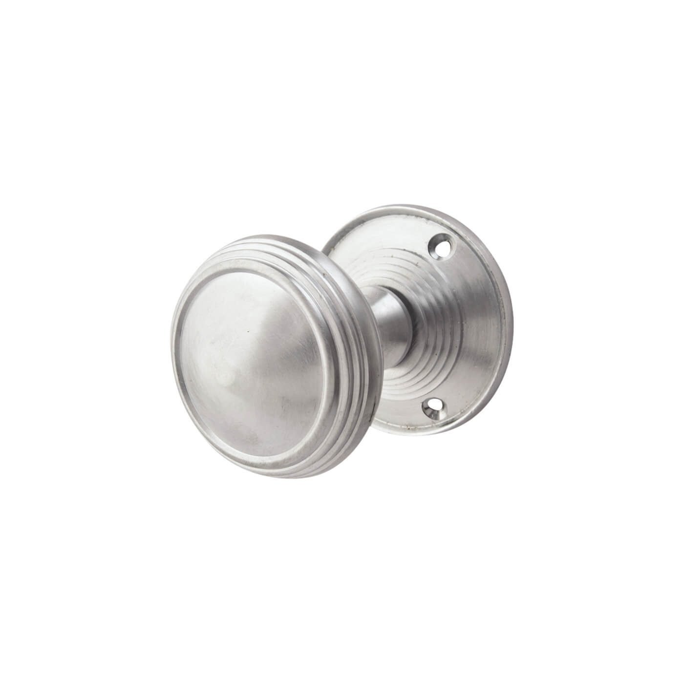 Satin Chrome Lined Mortice Door Knob - 65mm Rose Diameter - view 2