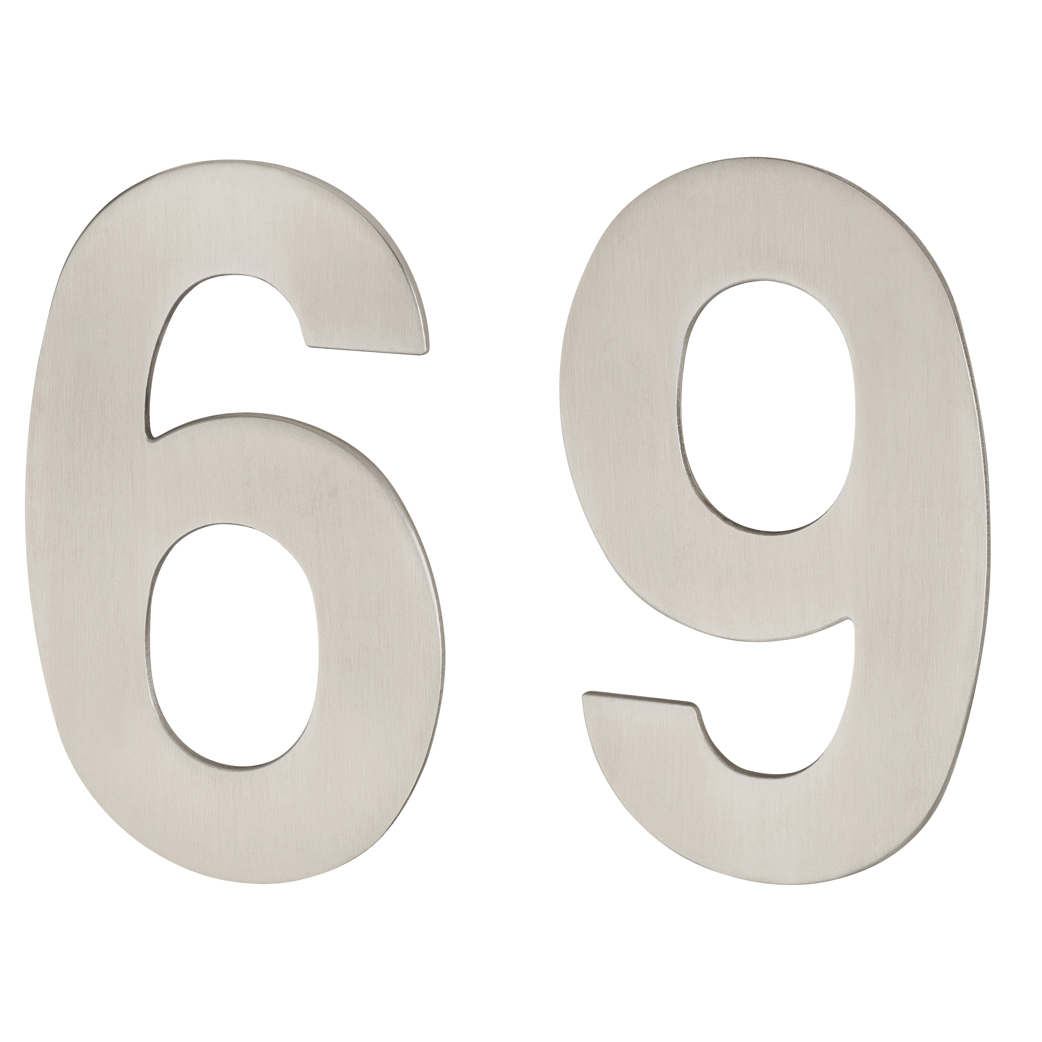 100mm Concealed Screw Fix Door Numeral - 6 / 9 - Satin Stainless Steel - view 2