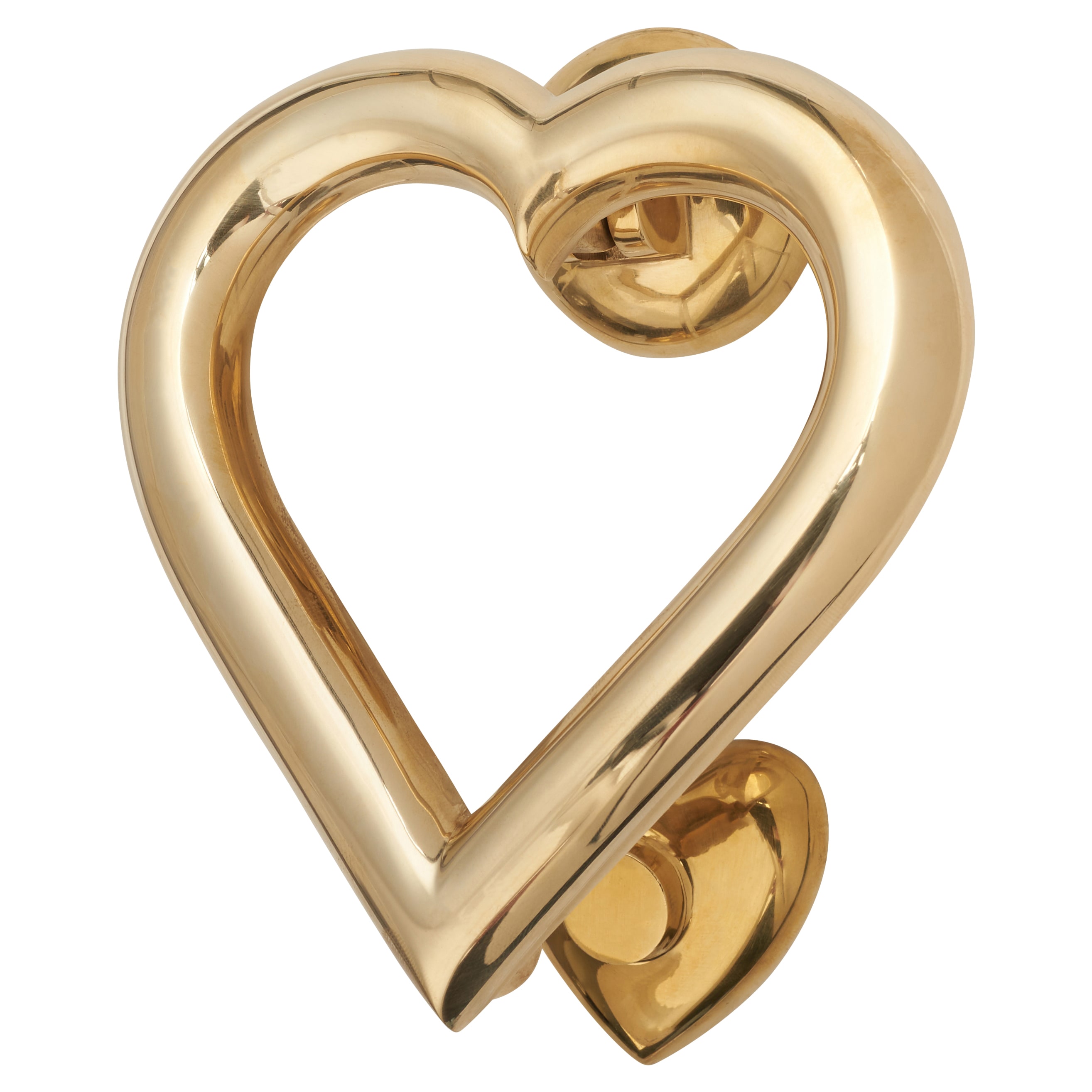 Heart Door Knocker - Polished Brass - 120 x 110mm - view 2