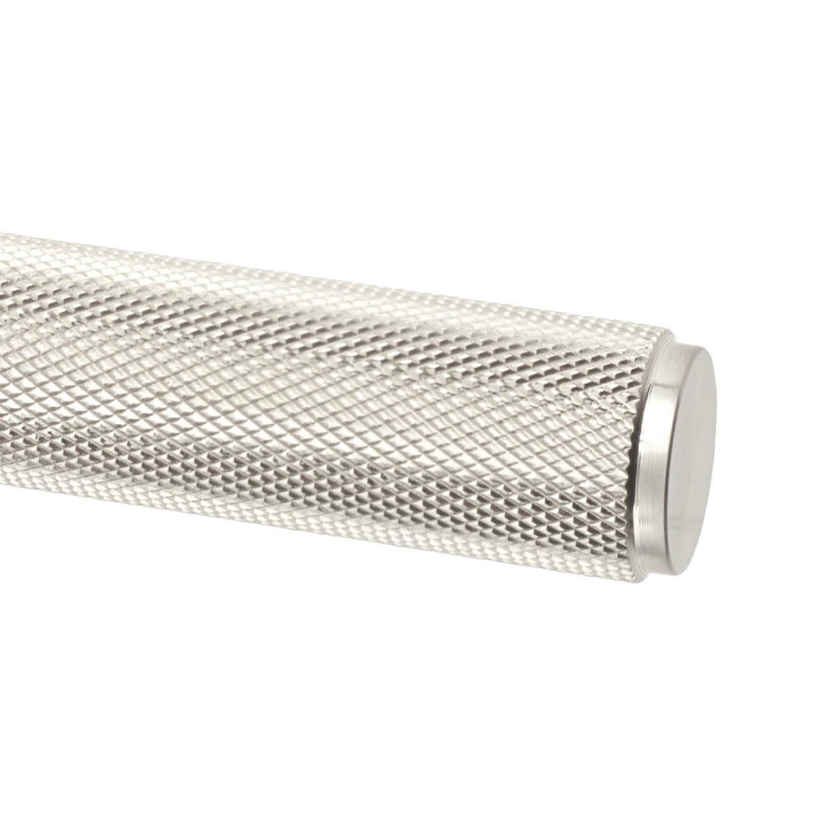 Satin Nickel Knurled Keyhole Lock Door Handles - Remi Range - 155 x 55mm - view 3