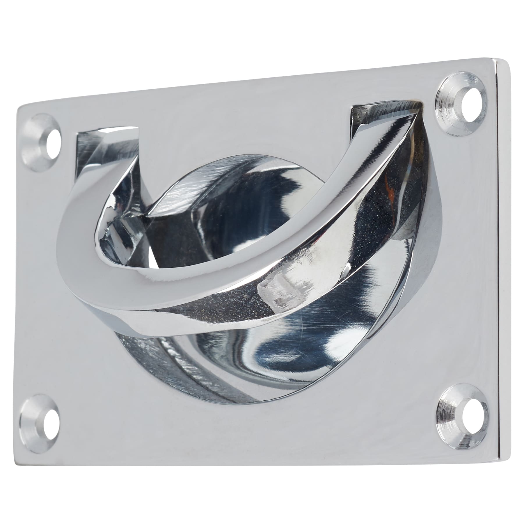 Flush Chest Drawer Cabinet Pull Handle - 75 x 45mm - Polished Chrome - view 3