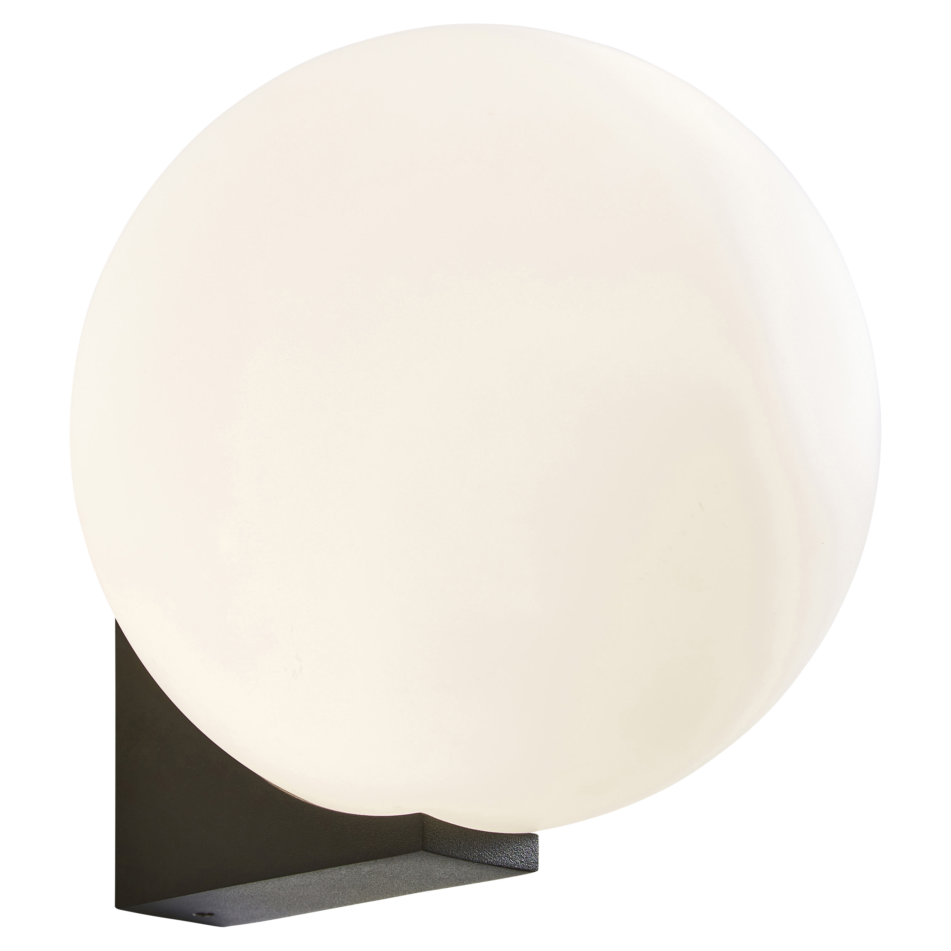Forum Spa Thiva Bathroom Wall Light - IP44 - Textured Black & Opal Glass Shade - view 3