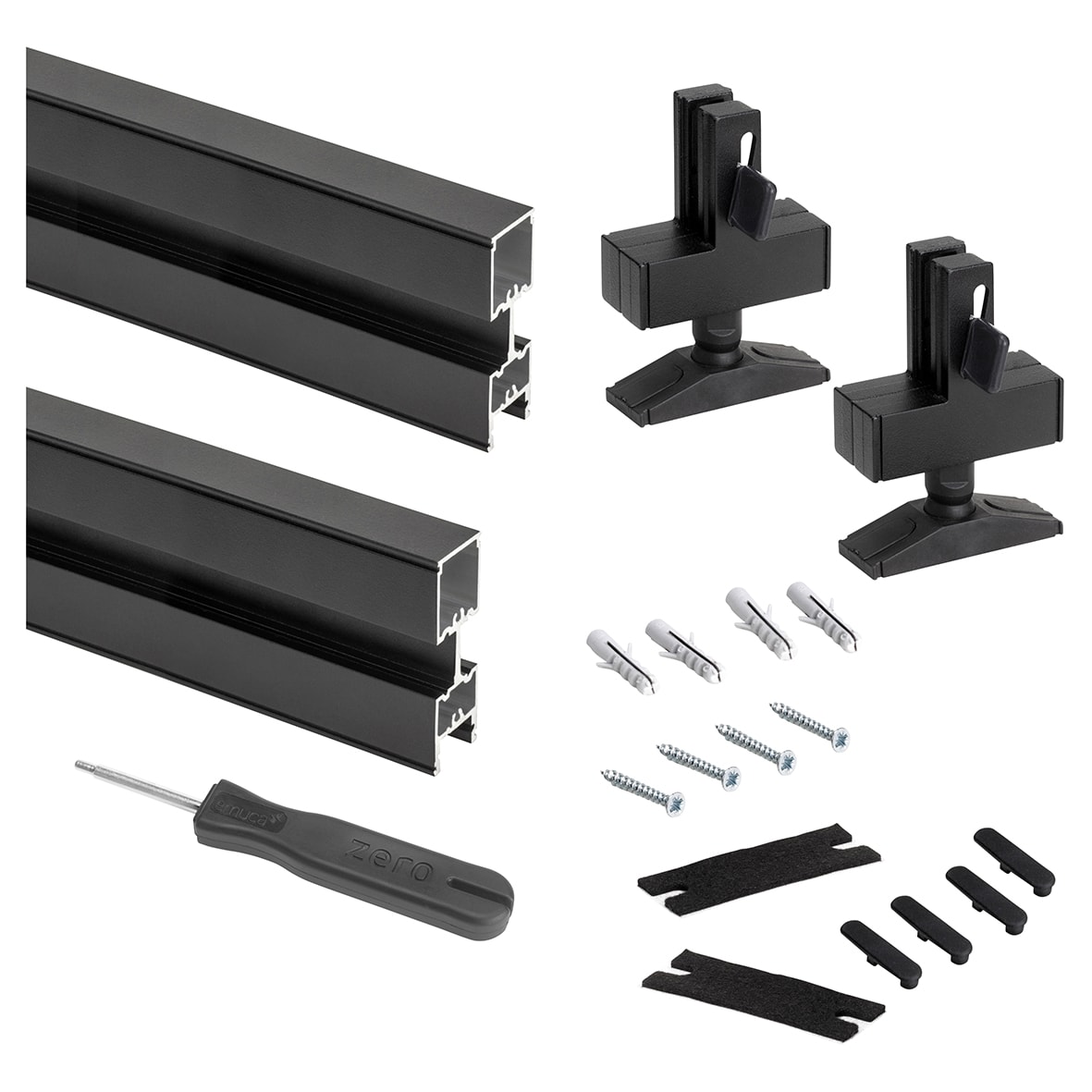 Zero 2 Profile Floor to Ceiling Kit - 2900mm Length - Black - view 2