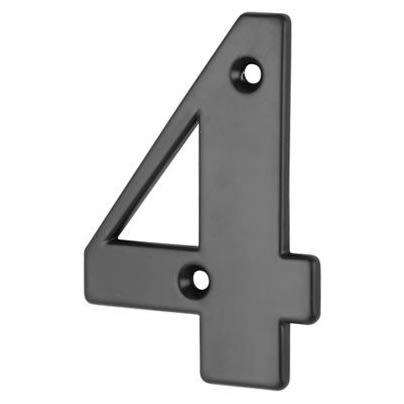 79mm Screw Fix Door Numeral - 4 - Black - view 2