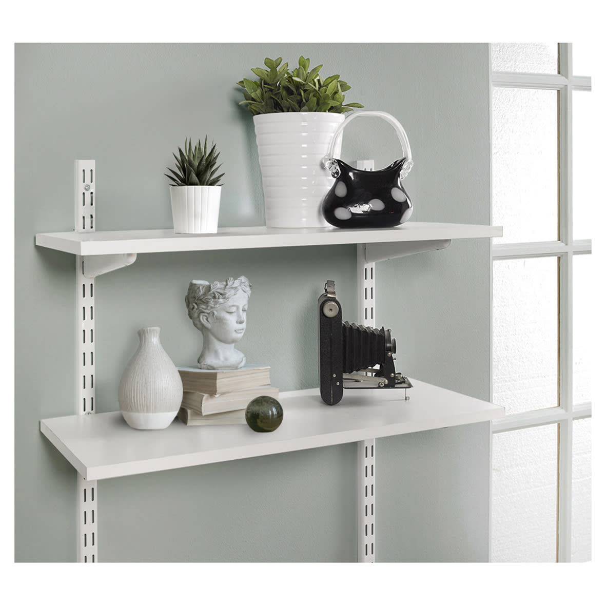 Twin Slot Shelf Bracket - 220mm Length - White - view 4