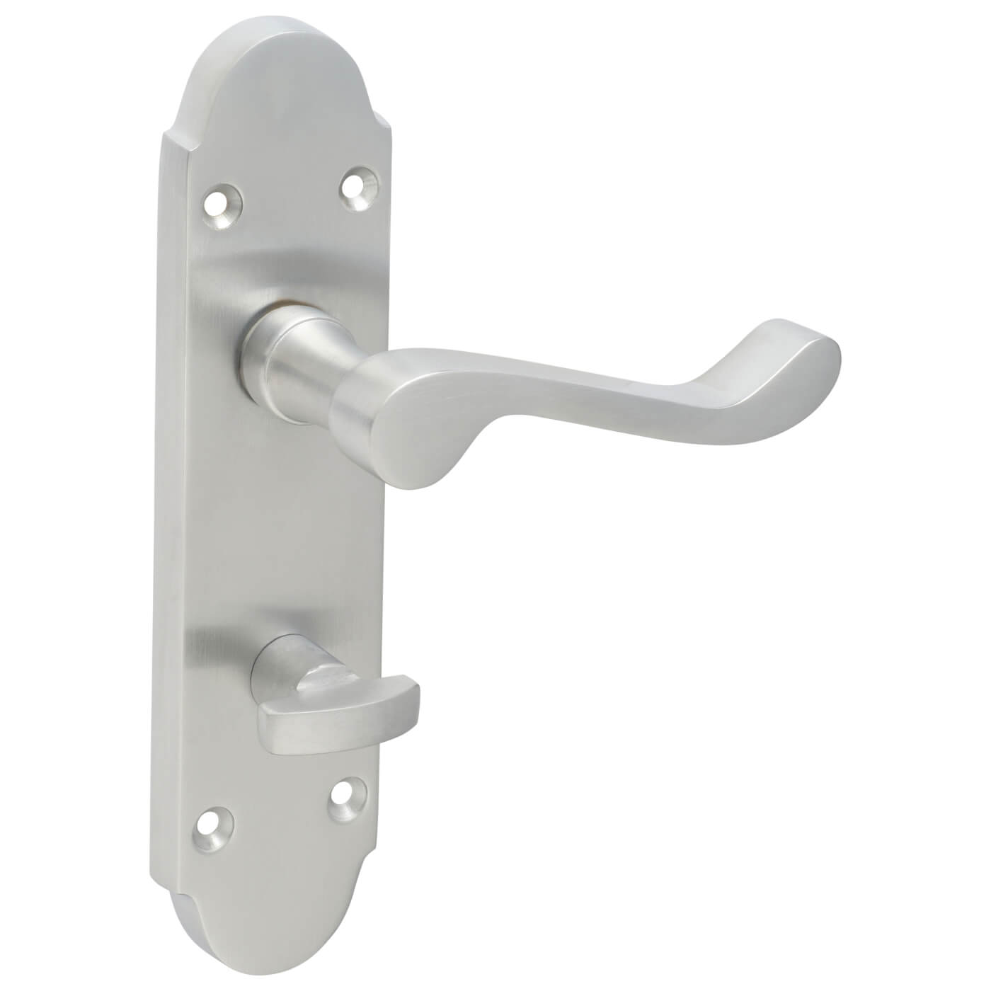 Satin Chrome Victorian Summer Scroll Bathroom Door Handles - 168 x 40mm - view 5
