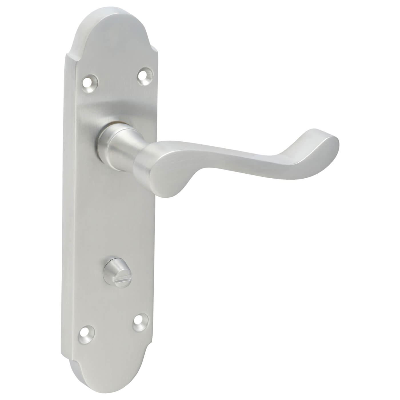 Satin Chrome Victorian Summer Scroll Bathroom Door Handles - 168 x 40mm - view 6