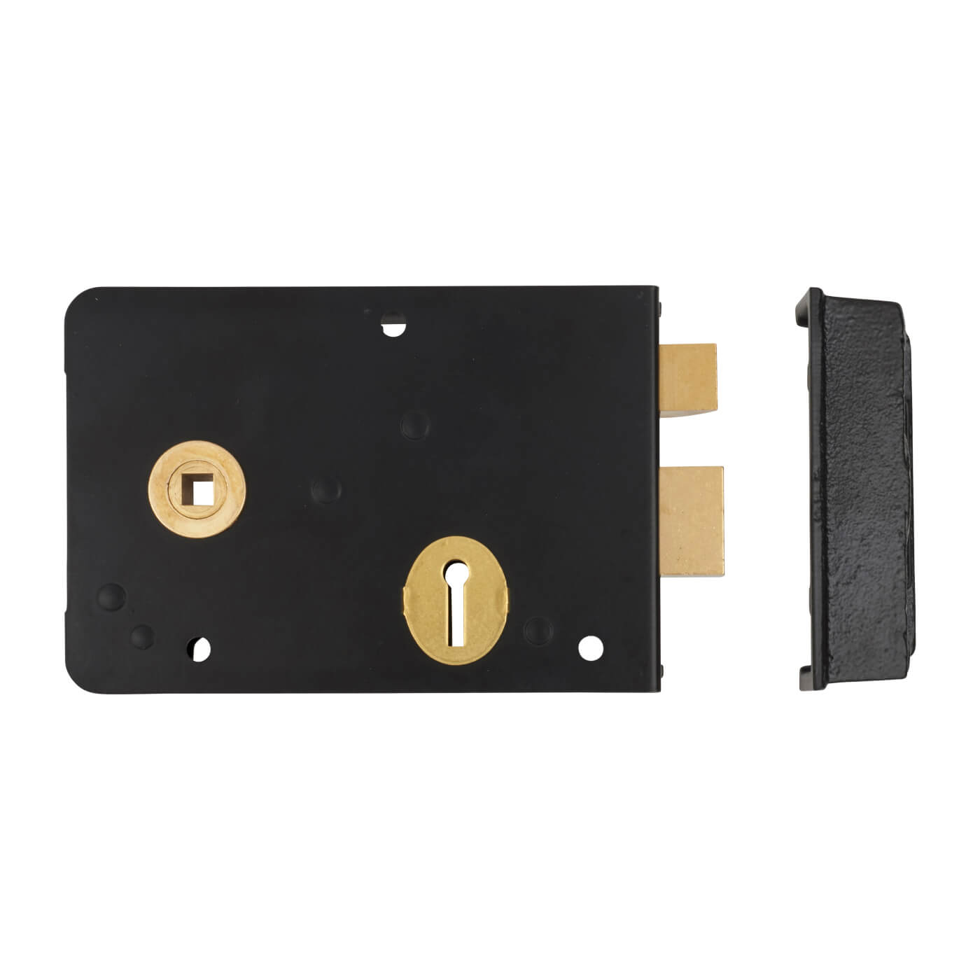 1439 Scotch Rim Lock - 155 x 106mm - Left Hand - Black - view 3