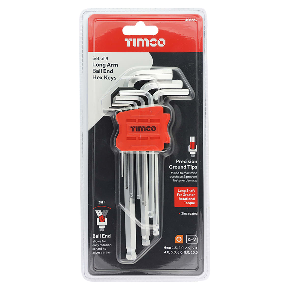Long Arm Ball End Hex Key Set - 9 Pieces - view 3