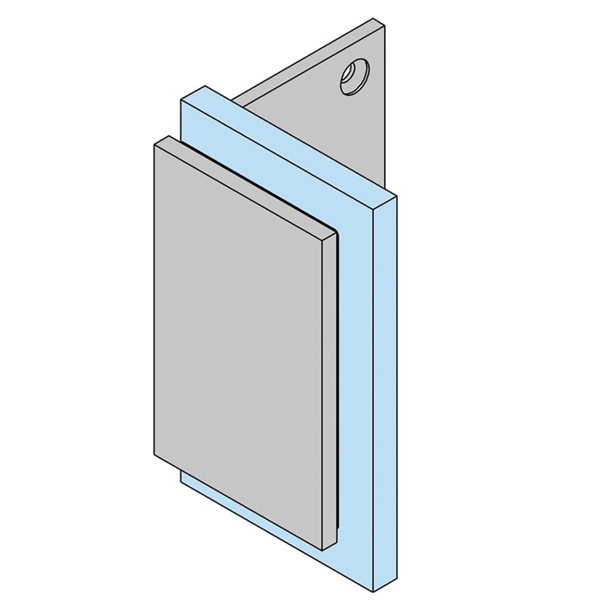 Bilbao Glass Clamp - Wall Mount - 8-12mm Glass - Matt Black - view 6