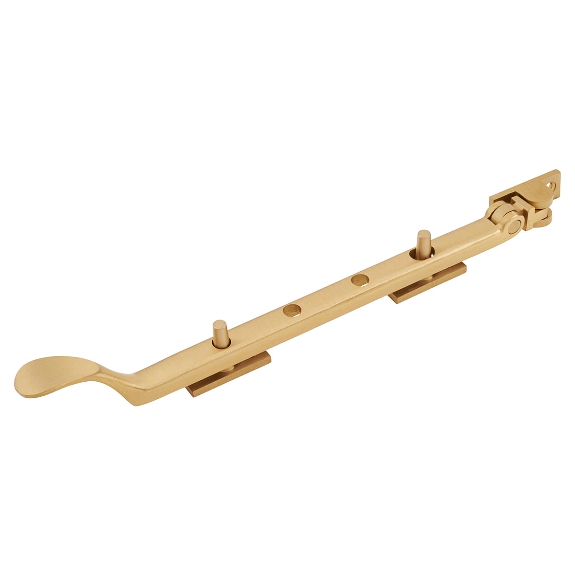 Victorian Casement Window Stay - 10"/264mm Length - Satin Brass - view 2