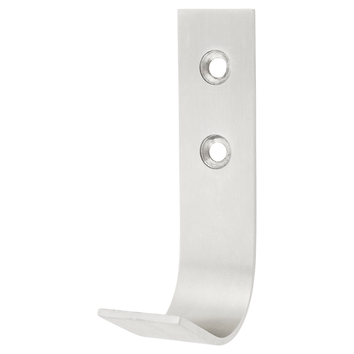 Flat Single Coat Hook - 70 x 20 x 40mm - Satin Stainless Steel - view 2