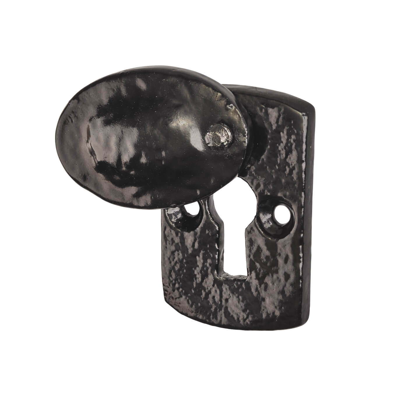 Plaque Covered Escutcheon - 45 x 29mm - Keyhole - Metalized Antique Black Iron - view 2